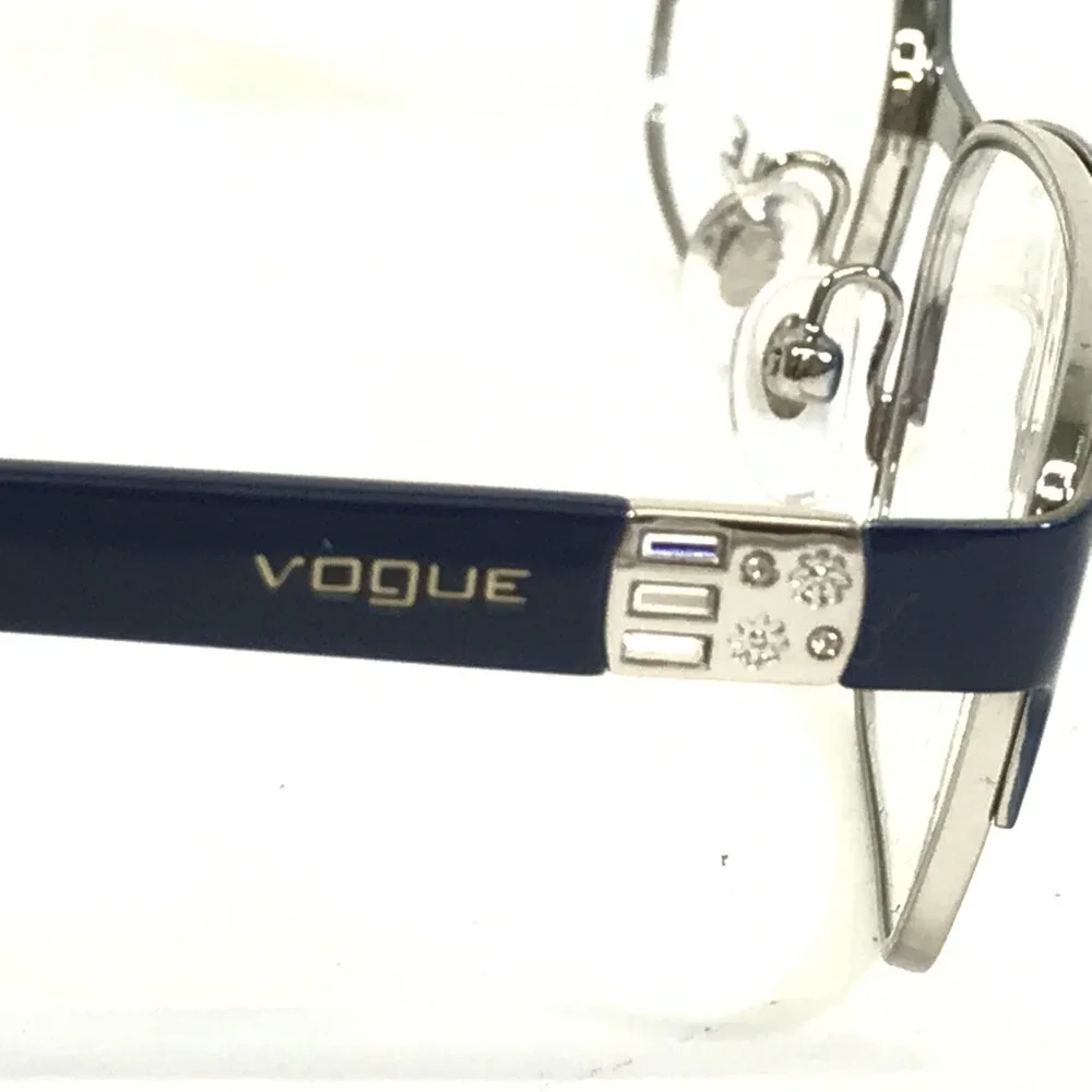 Vogue Eyeglasses Frames VO4073-B 5051 Blue Silver Cat Eye Full Rim 51-17-135